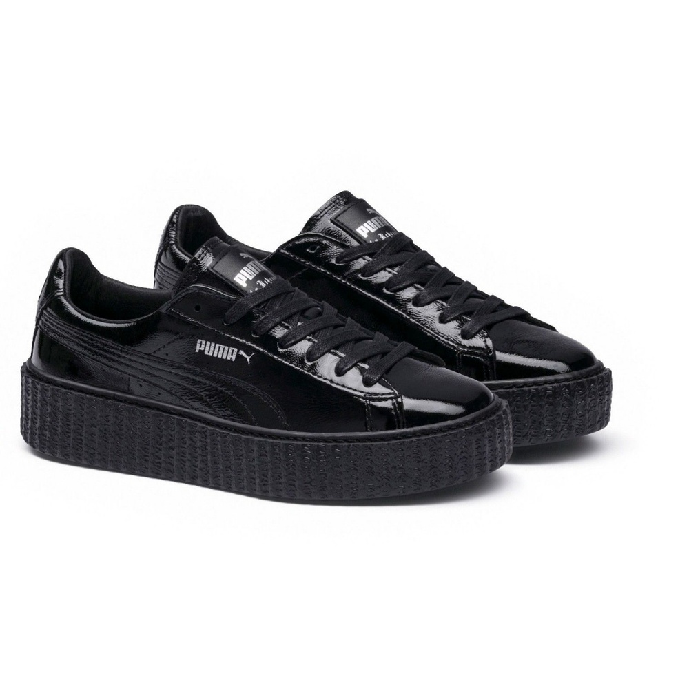 NEW Puma x Fenty black patent platform creepers